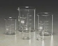 Temperature resistant glass beakers
