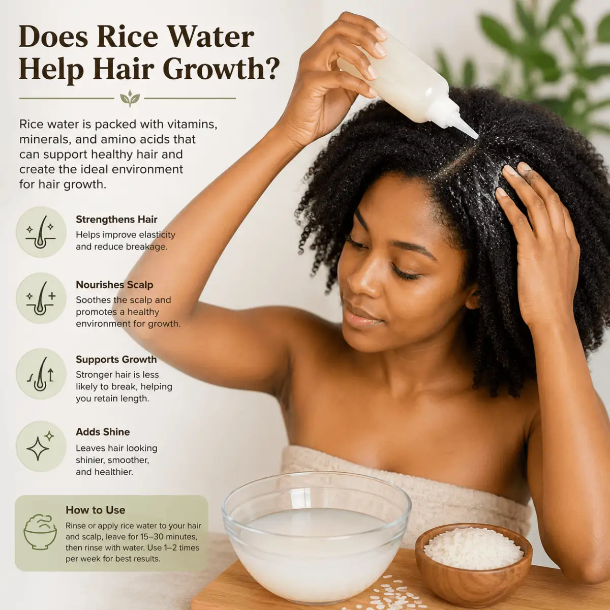 does rice water help hair growth